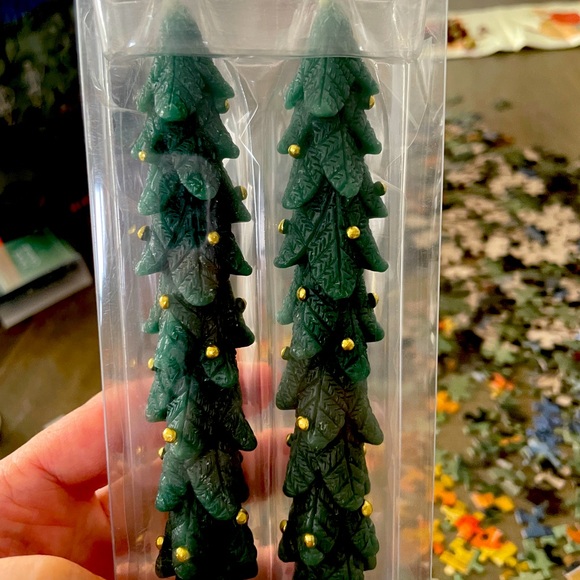 Green Tree Shaped Candles - Picture 1 of 3